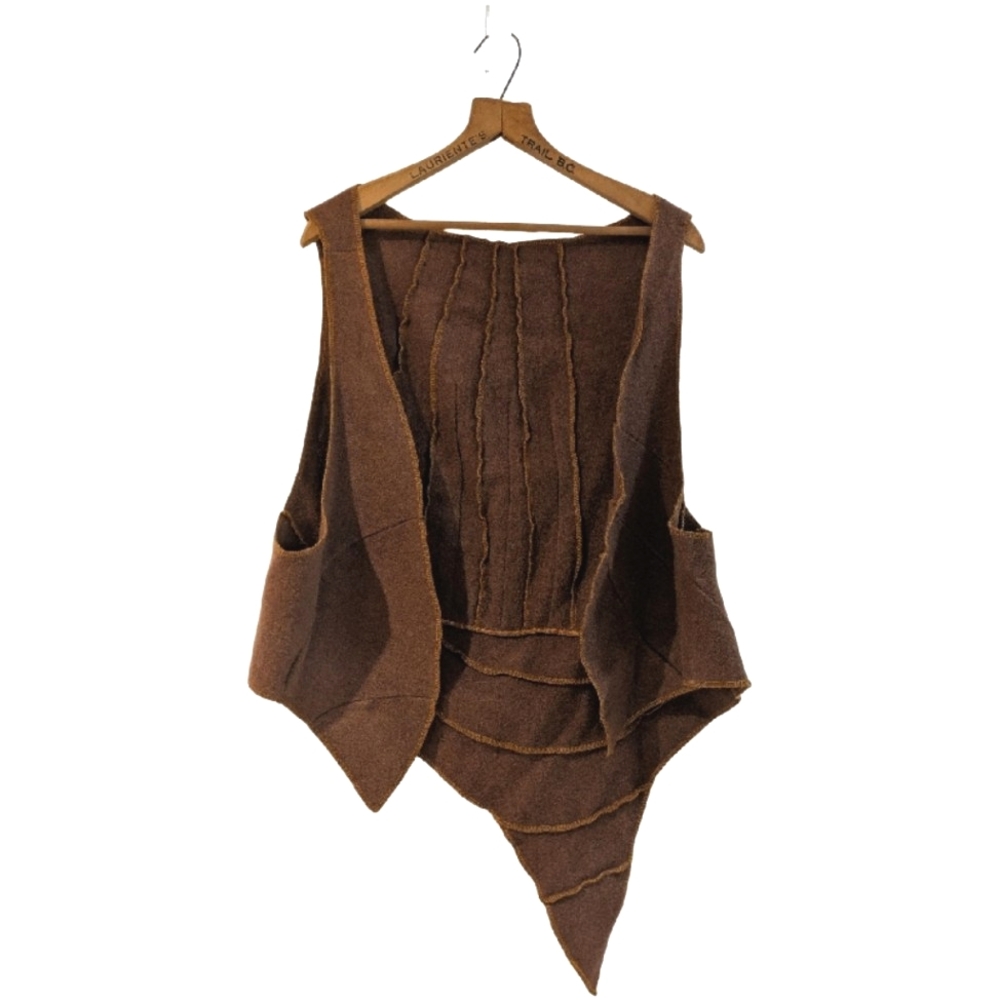 Secret Lentil | "A Slight Decay" Wool Sculpted Vest | 2X-ish